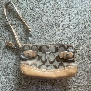 COACH Wristlet, Brown & Tan